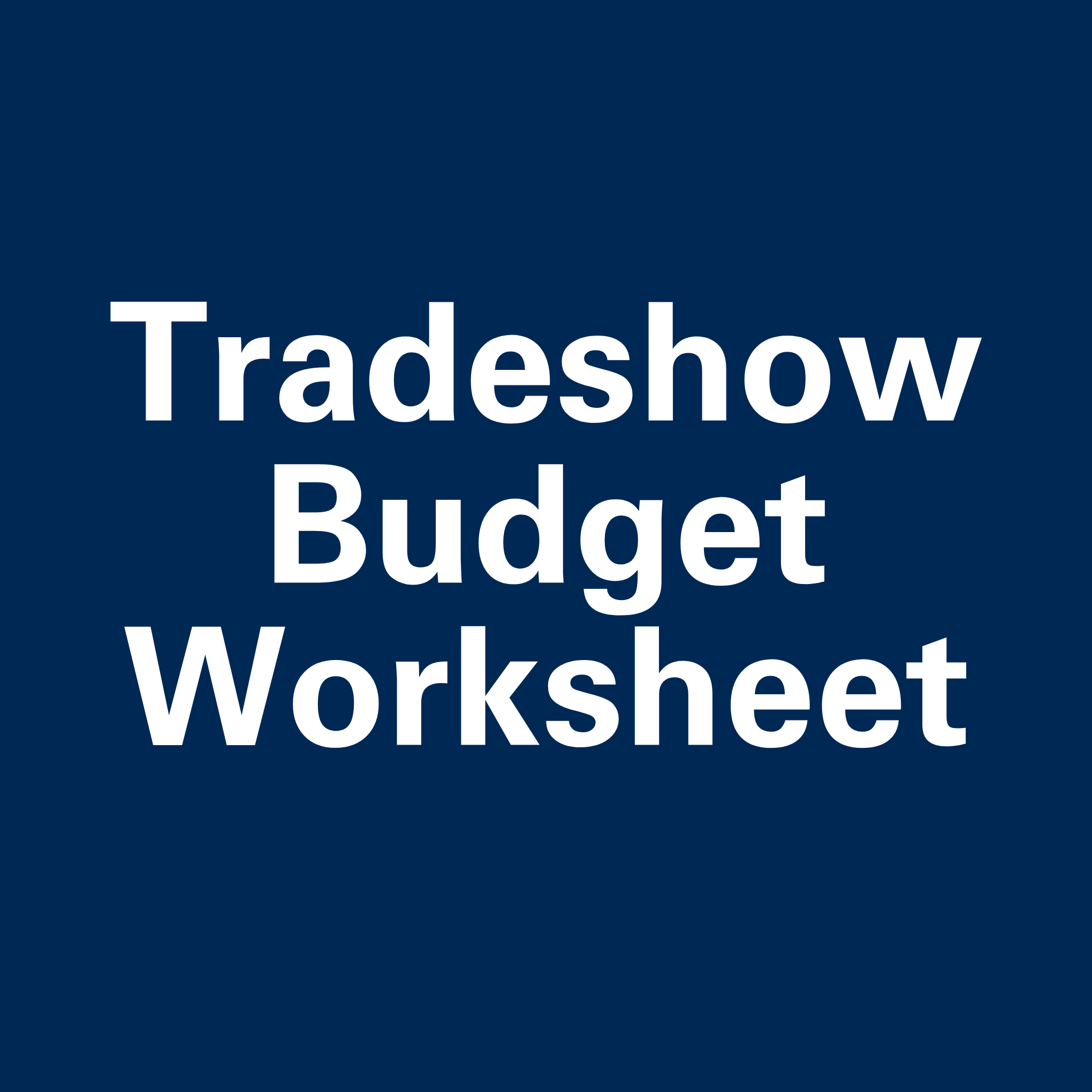 tradeshow budget worksheet